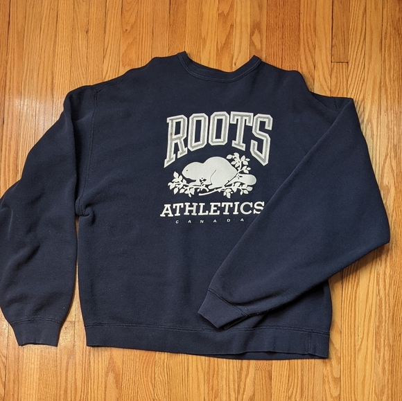 Roots Other - XL Vintage Roots Canada Athletic 90s sweater - Navy Retro 1990s